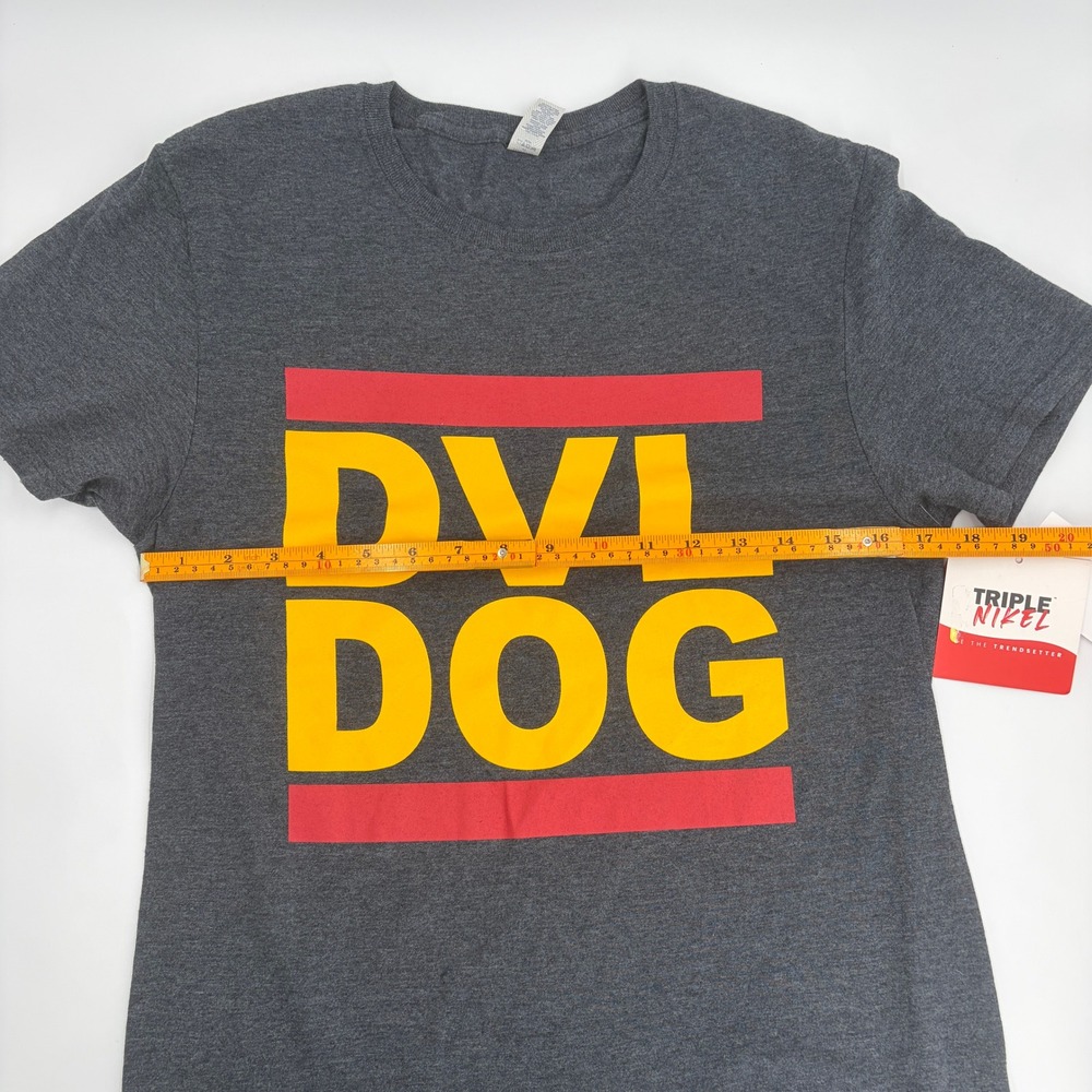 Triple Nikel DVL DOG Graphic Tee Gray 555 Battalion‎ Streetwear S NWT - Picture 5 of 6